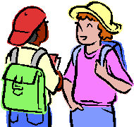 kids with backpack